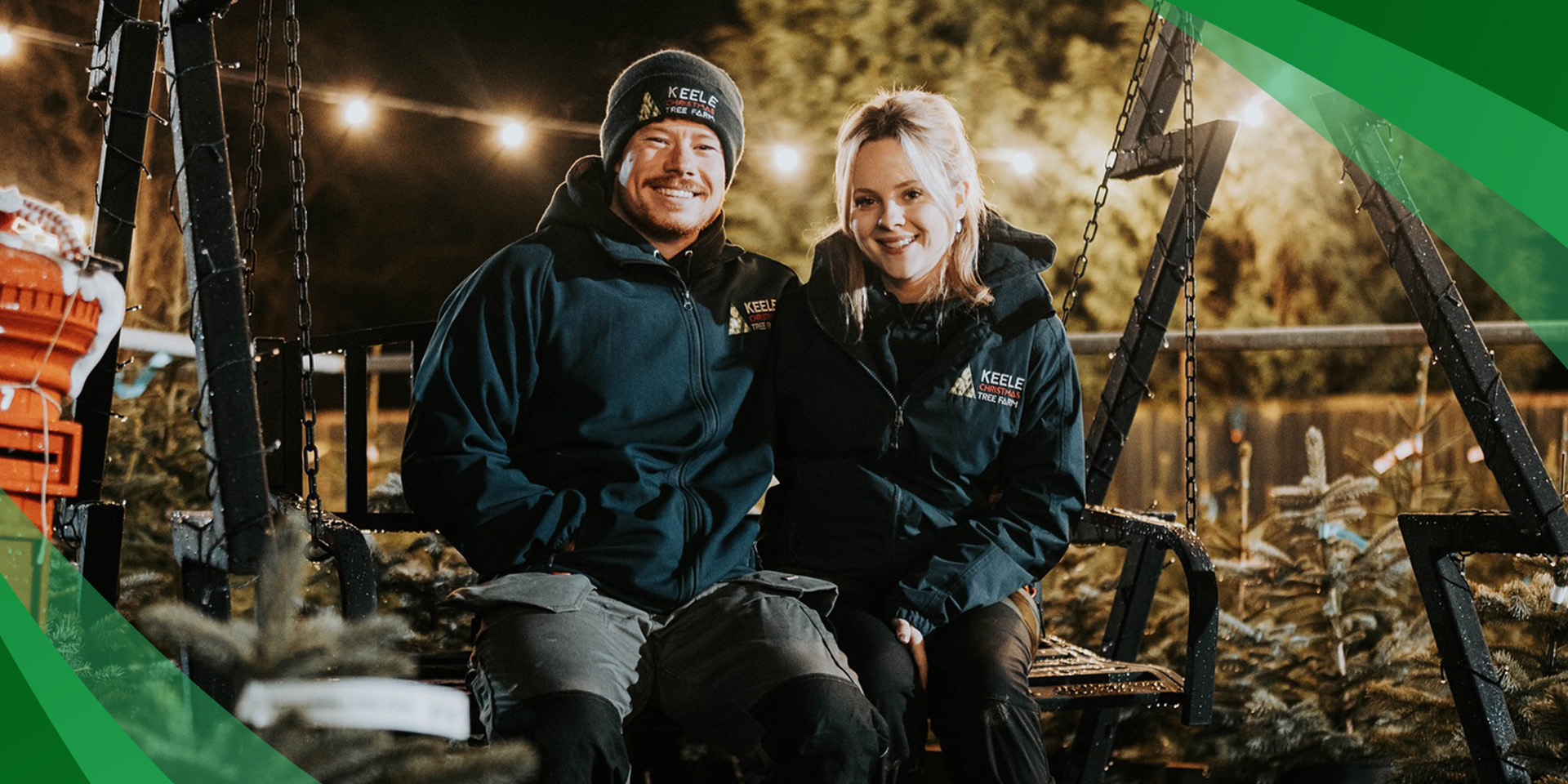 Keele Christmas Tree Farm wearing branded workwear, customised by GoCustom Clothing